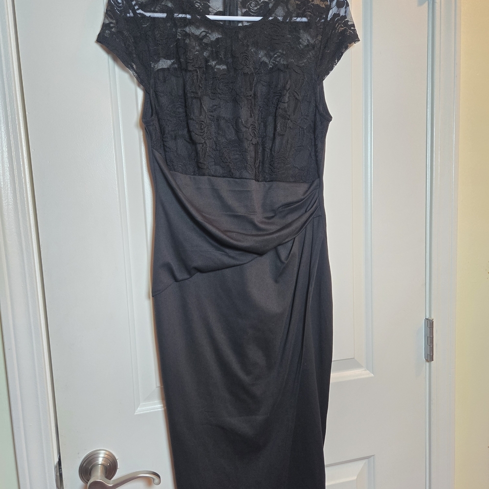 Grace Karin Elegant Black Lace Midi Dress